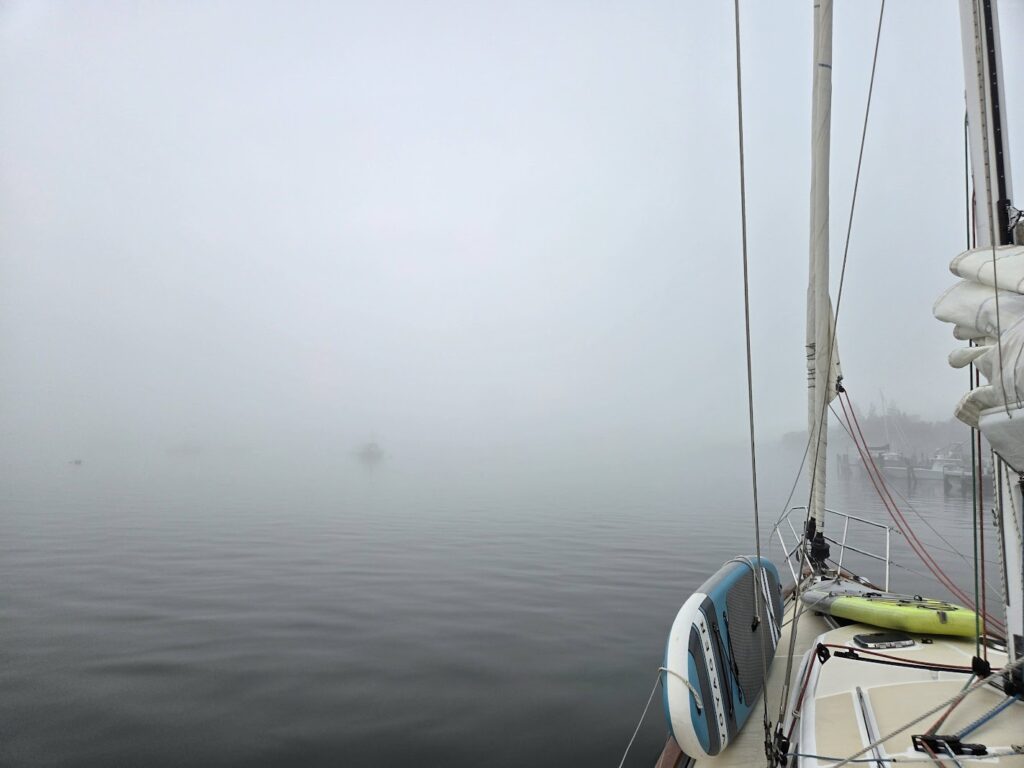 mystic river foggy